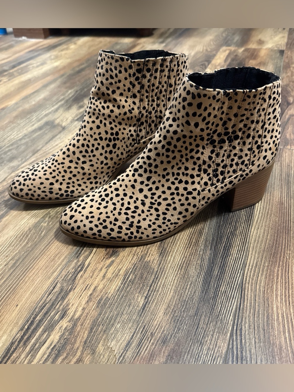 Maurice’s Cheetah Animal Leopard Print Chunky Ankle Boots Size 11